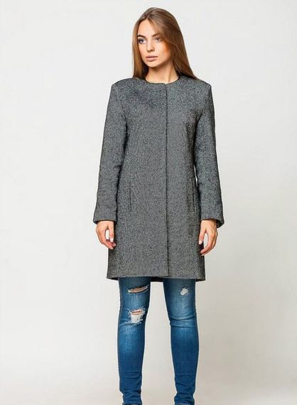 Модное молодежное пальто весна/осень, серое, размер 44 | Зображення 1