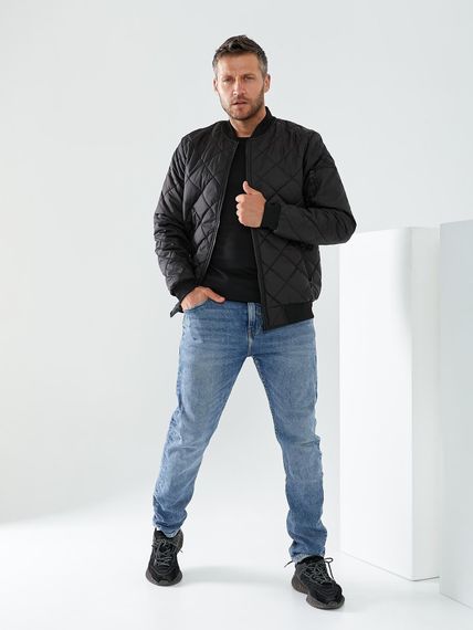 Мужской стеганая куртка демисезонная BS1584 цвет черный, размер L | Зображення 8