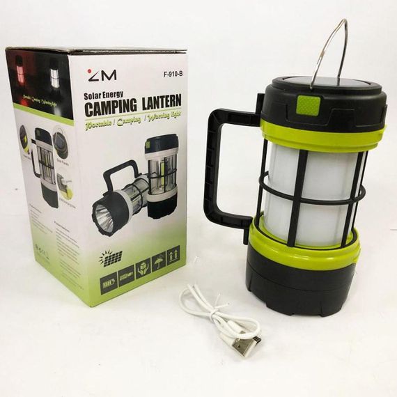 Переносной фонарь на солнечной батарее, функция PowerBank, LED F-910 / Подвесная кемпинговая лампа на | Зображення 9