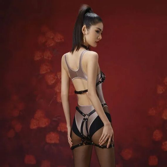 Сбруя зі страпоном LOCKINK SEVANDA Queen Sheba Set with Golden Dildo | Зображення 2