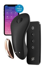 Вибратор в трусики с пультом и функцией управления со смартфона Satisfyer Little Secret черный Sex Aura