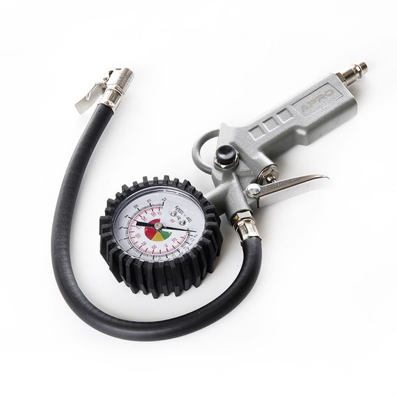 Пістолет для підкачування коліс пневматичний з манометром 85-200л/хв, 12бар APRO 8500801