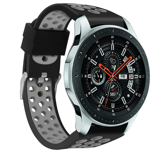 Спортивный ремешок с перфорацией для часов Samsung Galaxy Watch 46 mm SM-R800 - Black&Grey