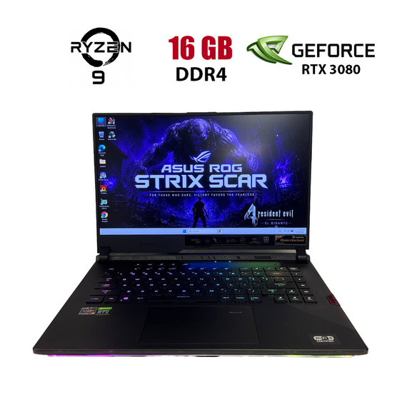 Игровой ноутбук ASUS ROG Strix SCAR 15 G533QS / 15.6” (1920×1080) IPS / AMD Ryzen 9 5900HX (8 (16) ядер по 3.3 - 4.6 GHz) / 16 GB DDR4 / 512 GB SSD / nVidia GeForce RTX 3080, 16 GB GDDR6, 256-bit б/у