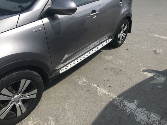 Бокові пороги Niken BMW-style (2 шт., Алюм.) для Kia Sportage 2010-2015 рр | Зображення 6
