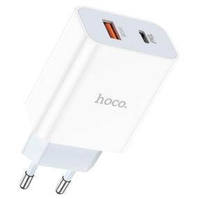 Мережевий зарядний пристрій Hoco C97A PD 20W Type-C / USB QC3.0 3A - White