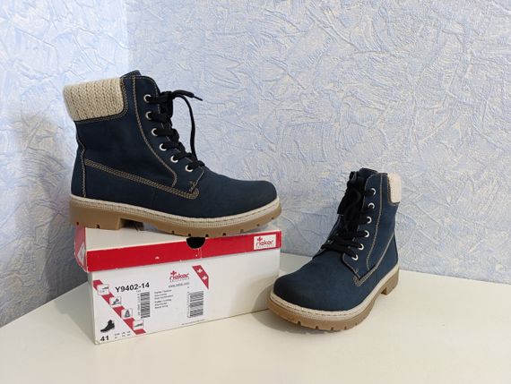 Новые Ботинки женские зимние Rieker р.41 артикул Y9402-14 синие новые