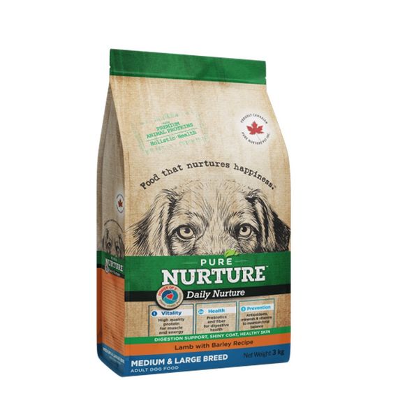 Сухой корм с ягненком для собак средних и крупных пород Pure Nurture Daily Nurture Dog Lamb, 3 кг