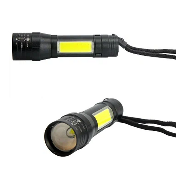 Ручний акумуляторний ліхтарик з бічним діодом Power style MX-829-COB 12см