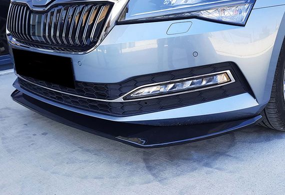 Передня Lip накладка DPT V-3 (2015-2020, чорний глянець) для Skoda Superb рр | Зображення 2