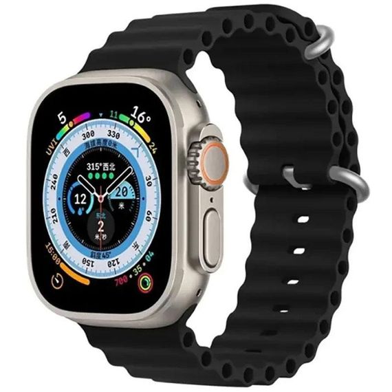 Ремінець Ocean Band для Apple Watch 38/40/41/42mm(ser.10) Синій / Deep navy Чорний / Black