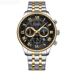 Чоловічий годинник Curren 8427 Silver-Gold-Black