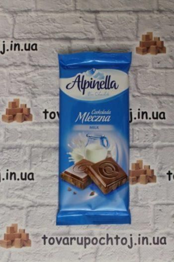 Польский молочный шоколад Alpinella Mleczna, 90 г | Зображення 1
