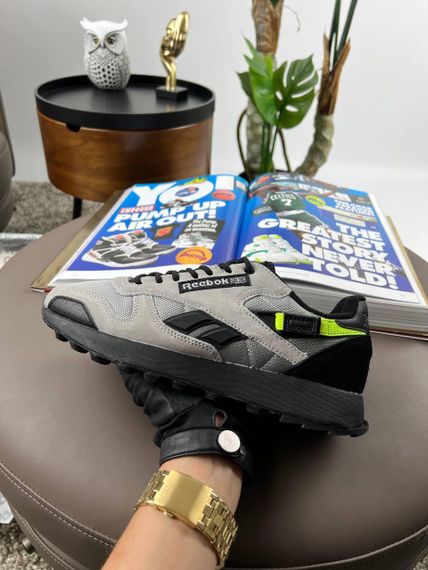 Чоловічі кросівки Re-ebok Classic Leather New Grey Black Lime 46 29.5 см | Зображення 6