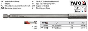 Тримач біт насадок HEX 1/4" х200 мм магніт Польща YATO YT-04682