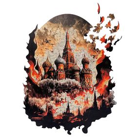 Дерев'яний пазл WOOWOO "Палаючий Кремль" M Червоний (sv3249s)