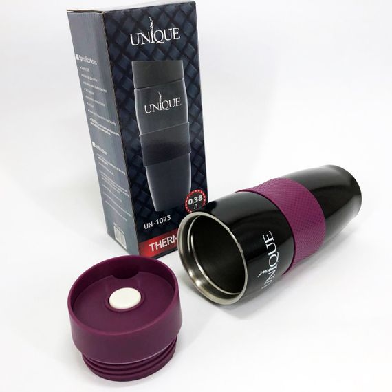 Термокухоль UNIQUE UN-1073 0.38 л, Мандрівний термос, Фляга для пікніка. Колір: фіолетовий | Зображення 8