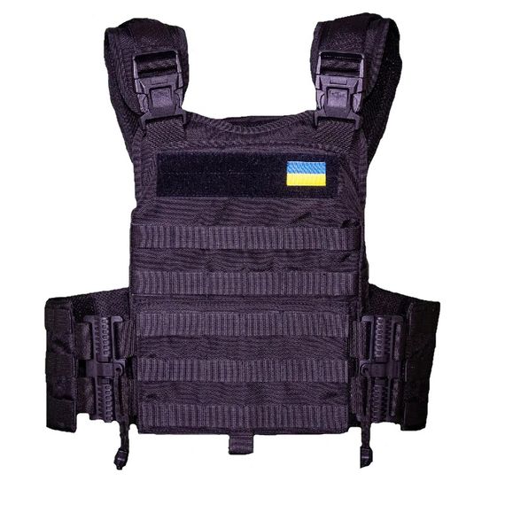 Плитоноска з швидкоскидом та кишенями кордура Kirasa чорна (Арт.KI1052) | Зображення 1