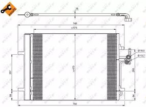 Радіатор, конденсор кондиціонера LAND ROVER, FORD MONDEO, NRF (35850)