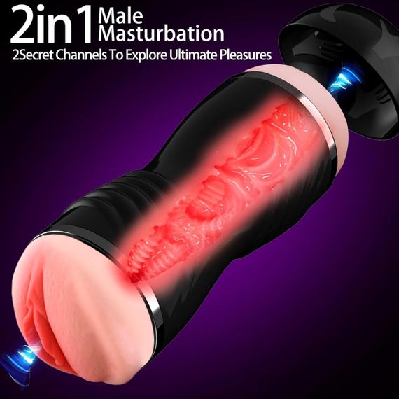 Мастурбатор з двома входами OYO - Double Pump BLACK, YQM-205 BLACK Sex Aura | Зображення 4