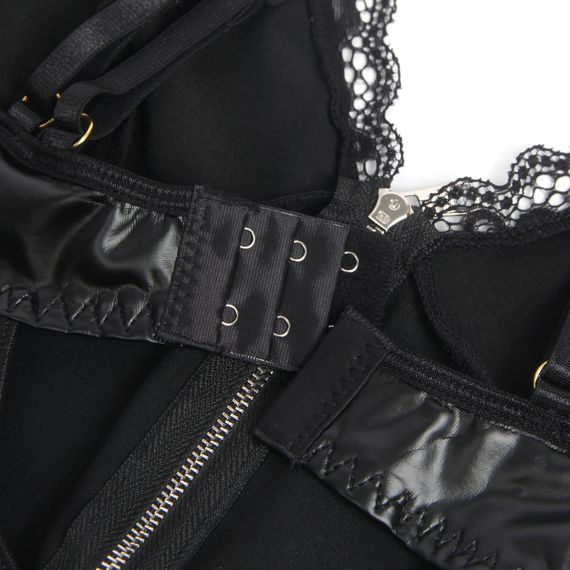 Корсет с подтяжками и подвязками Star Night на молнии, черный, S sexstyle | Зображення 6
