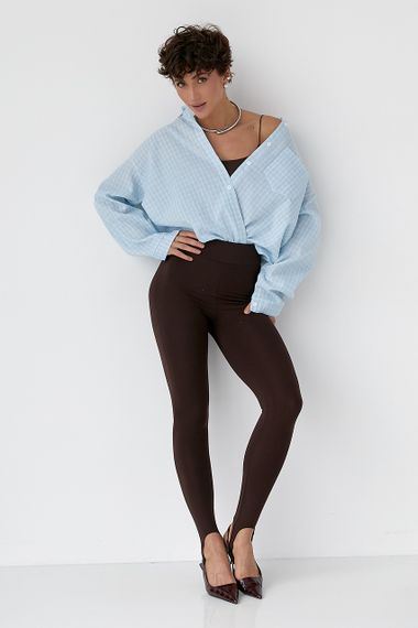 Класична сорочка в дрібну клітинку - блакитний цвет, ONE SIZE (є розміри) | Зображення 2