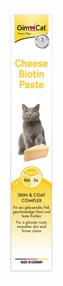 GimCat Cheese Biotin Paste паста для кошек для здоровья и красоты шерсти и кожи, 100 гр | Зображення 1