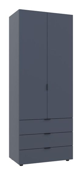 Двостулкова шафа 2-дверна для одягу Гелар 2 Doros колір Графіт 77,5х49,5х203,4 см, 3 висувні ящики | Зображення 7