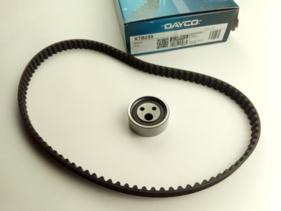 Ремінь ГРМ+ролик Logan 1.4-1.6 8v до 2008 р., DAYCO (KTB259) (7701472725/7701477024)