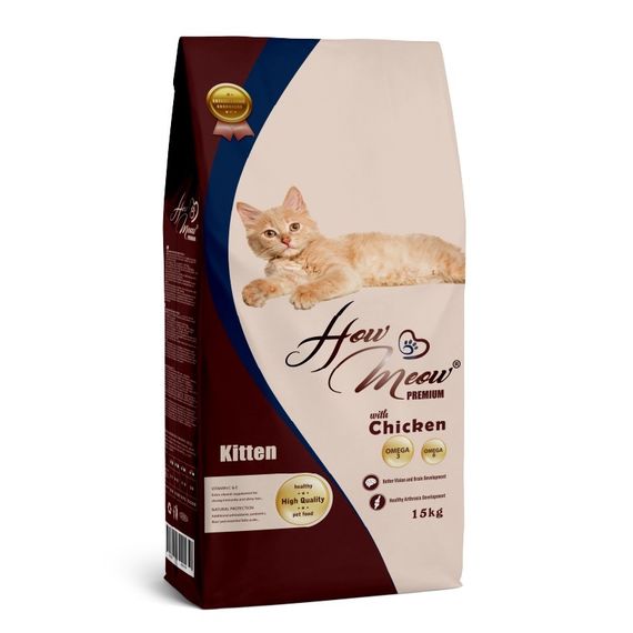 Сухий корм з куркою для кошенят How Meow Adult Kitten, 15 кг