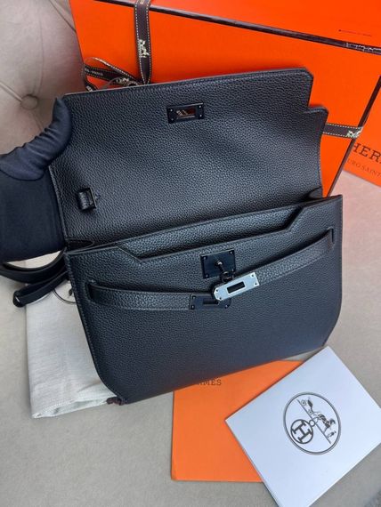 Сумка чорна Hermes Kelly Depeches 25 c887 | Зображення 4