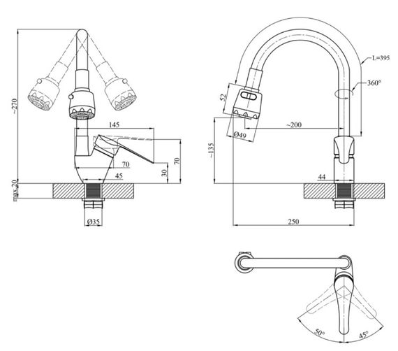 Змішувач для кухні Agua Sevilla - C039AZU (CV033908) | Зображення 1