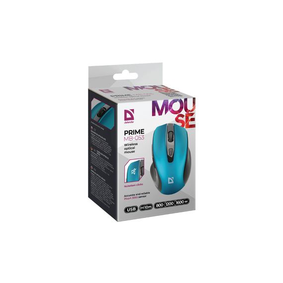 Мишка Defender Prime MB-053 Silent Wireless Turquoise (52054) | Зображення 2