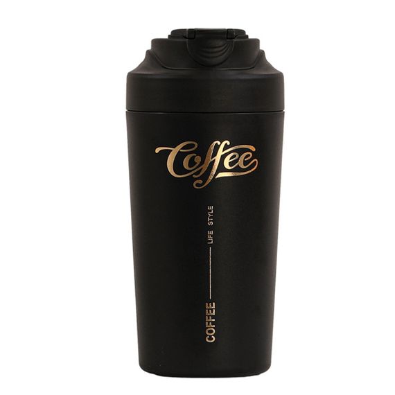 Термочашка Coffee з ремінцем 480 мл чорна HP-14-14B