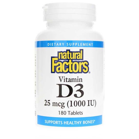 Витамин D3 Natural Factors Vitamin D3 25mcg 1,000 IU 180 Tablets