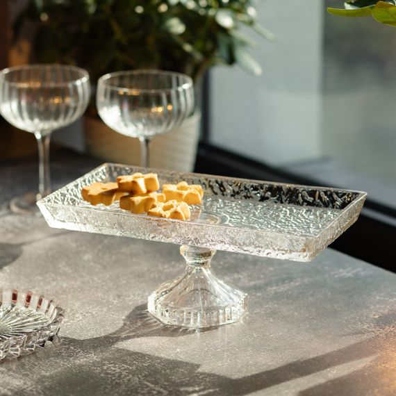 Фруктовница стеклянная на ножке 27.5х13.5х11 см ваза для фруктов | Зображення 3