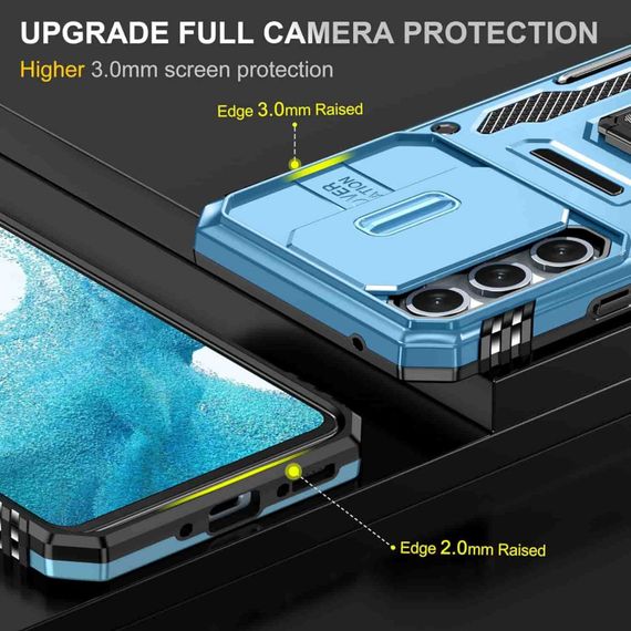 Ударопрочный чехол Camshield Army Ring для Samsung Galaxy A54 5G Голубой / Light Blue | Зображення 5
