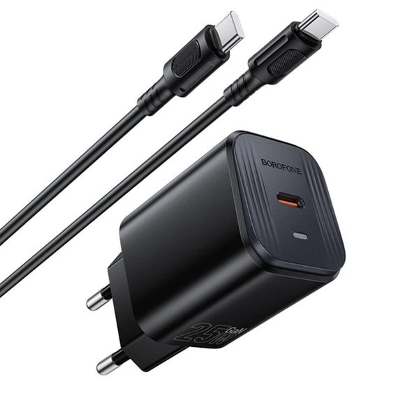 МЗП Borofone BAS84A Star PD25W (1USB-C) + кабель Type-C to Type-C Black | Зображення 3