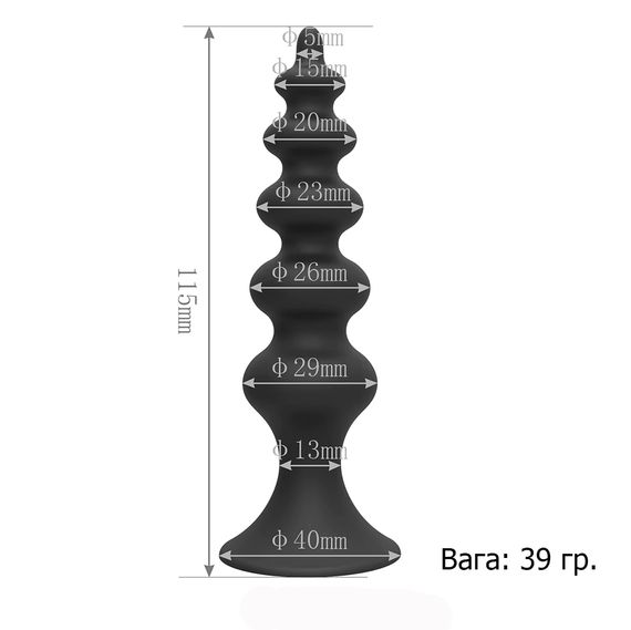 Силіконова анальна пробка-ялинка WeLove з присоскою 11.5 см | Зображення 2