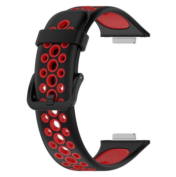 Силіконовий ремінець Primolux Perfor Classic для смарт-годинника Huawei Watch Fit 2- Black&Red | Зображення 3