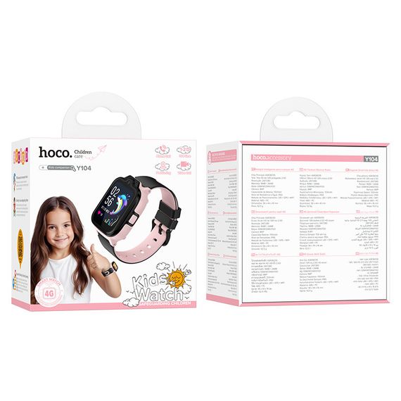 Дитячий cмарт-годинник Hoco Y104 4G Pink | Зображення 3