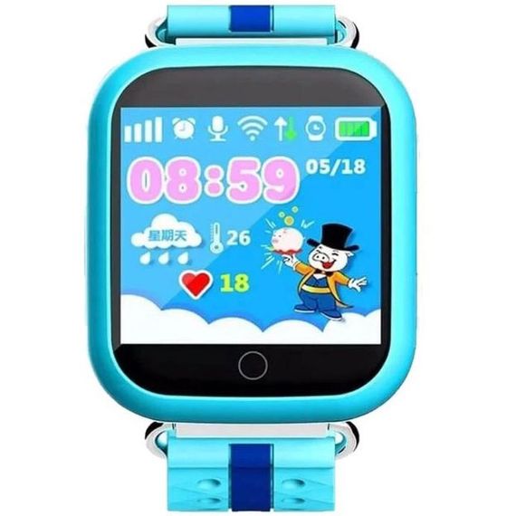 Дитячий розумний годинник з GPS Smart baby watch Q750 Blue, смарт годинник-телефон з сенсорним екраном TX-575 та іграми | Зображення 3