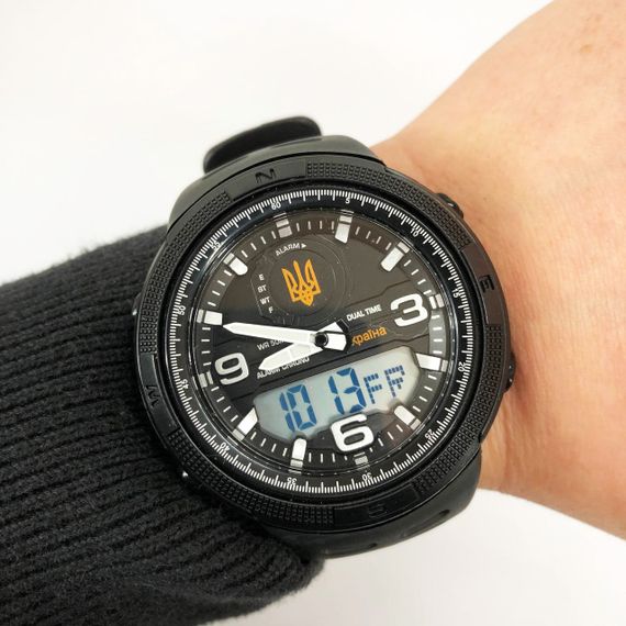 Годинники кварцові армійські SKMEI 5561/1655BKWT, Спортивні міцні годинники Якісні спортивні JA-23 | Зображення 1