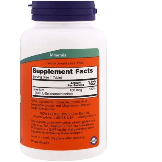 Селен NOW Foods Selenium 100 mcg 100 Tabs | Зображення 2