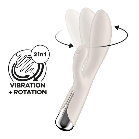 Вібратор-кролик з ротацією Satisfyer Spinning Rabbit 1 Beige, 3 мотори Sex Aura
