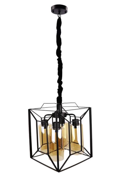 Люстра підвісна LOFT на 4 лампочки 25054 Чорний 50-105х32х32 см.