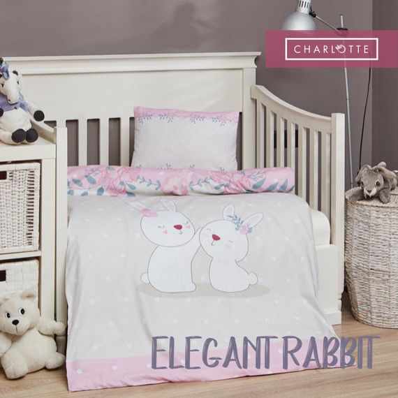Комплект постельного белья в кроватку Charlotte Baby 100х150 Elegant Rabbit