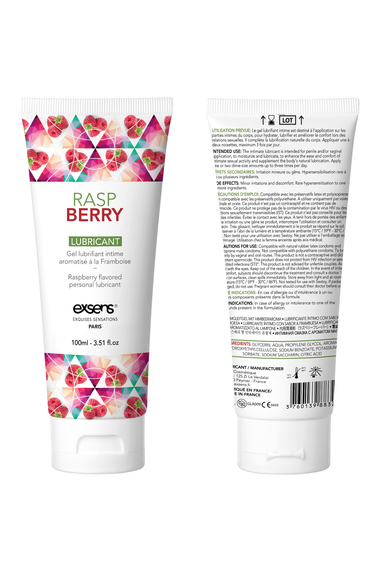 Їстівний лубрикант на водній основі EXSENS LUBRICANT RASPBERRY 100ML | Зображення 3