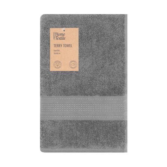 Рушник махровий Ardesto SuperSoft, 70х140см, 100% бавовна, сірий (ART2270SLP)