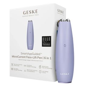 Микротоковая ручка для подтяжки кожи лица GESKE MicroCurrent Face-Lift Pen 6в1 white, Фиолетовый